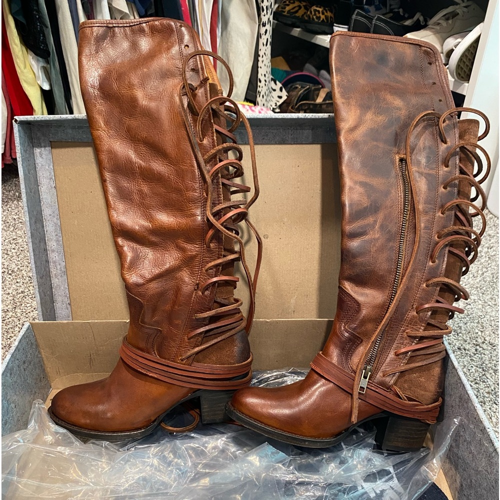 Freebird tall lace up boots